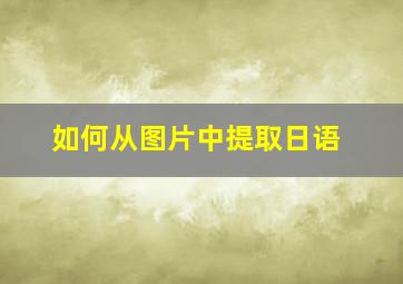 如何从图片中提取日语