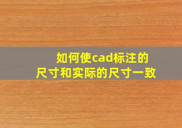 如何使cad标注的尺寸和实际的尺寸一致