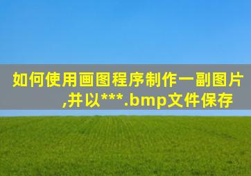 如何使用画图程序制作一副图片,并以***.bmp文件保存