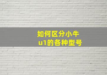 如何区分小牛u1的各种型号