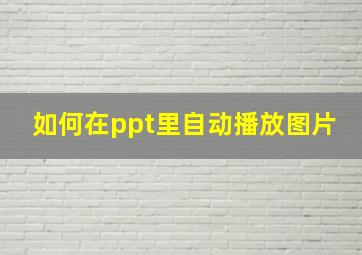 如何在ppt里自动播放图片