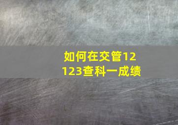 如何在交管12123查科一成绩