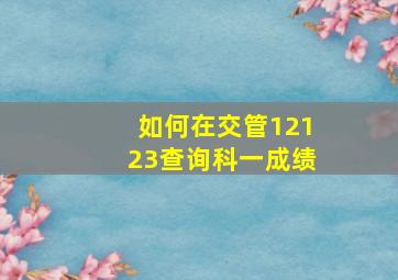 如何在交管12123查询科一成绩