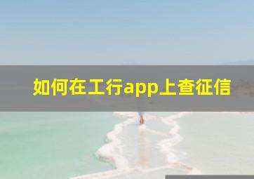 如何在工行app上查征信