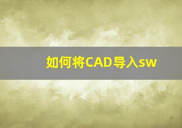 如何将CAD导入sw