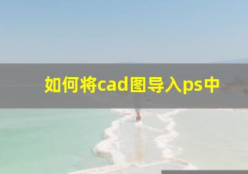 如何将cad图导入ps中