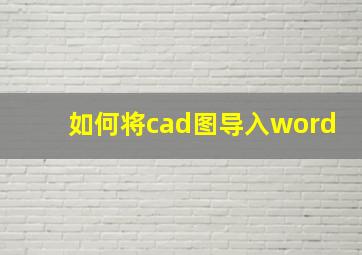 如何将cad图导入word