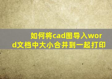 如何将cad图导入word文档中大小合并到一起打印