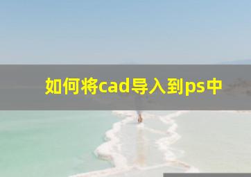 如何将cad导入到ps中