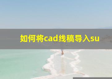 如何将cad线稿导入su