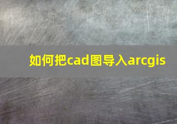 如何把cad图导入arcgis