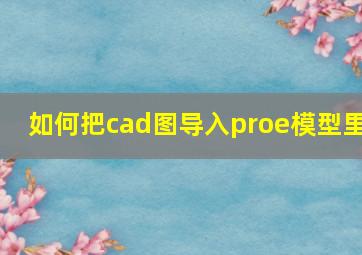 如何把cad图导入proe模型里