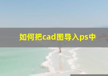 如何把cad图导入ps中