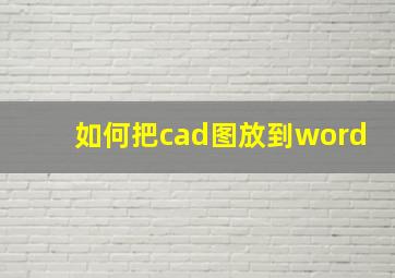 如何把cad图放到word