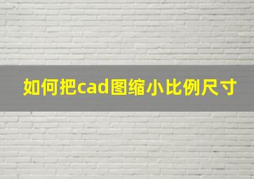 如何把cad图缩小比例尺寸