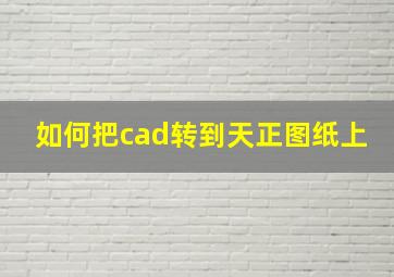 如何把cad转到天正图纸上