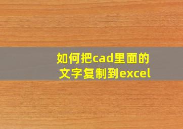 如何把cad里面的文字复制到excel