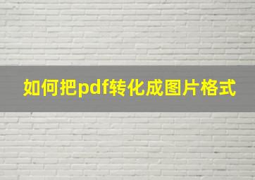 如何把pdf转化成图片格式