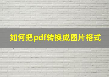 如何把pdf转换成图片格式