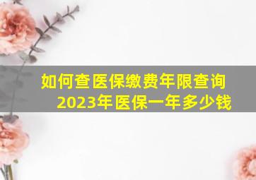 如何查医保缴费年限查询2023年医保一年多少钱