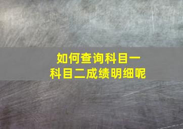 如何查询科目一科目二成绩明细呢