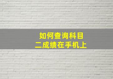 如何查询科目二成绩在手机上