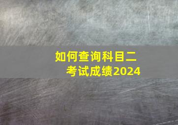 如何查询科目二考试成绩2024