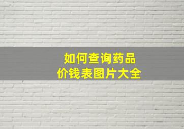 如何查询药品价钱表图片大全