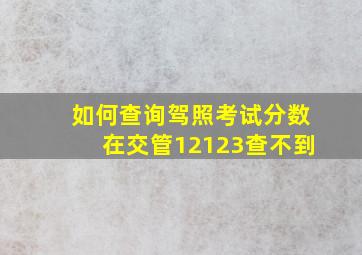 如何查询驾照考试分数在交管12123查不到