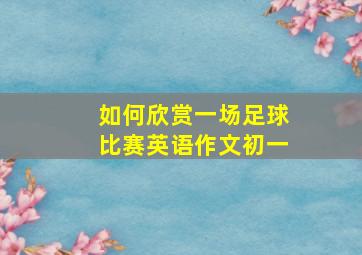 如何欣赏一场足球比赛英语作文初一