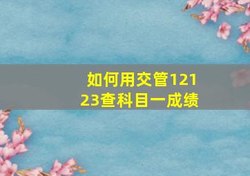 如何用交管12123查科目一成绩