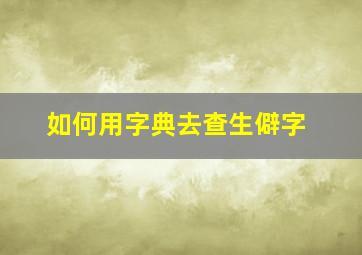 如何用字典去查生僻字