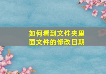 如何看到文件夹里面文件的修改日期