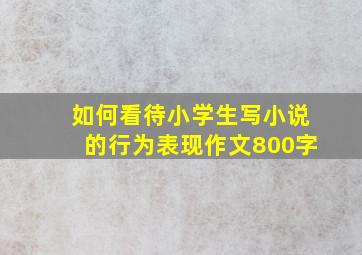 如何看待小学生写小说的行为表现作文800字