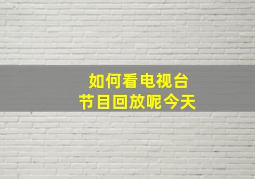 如何看电视台节目回放呢今天