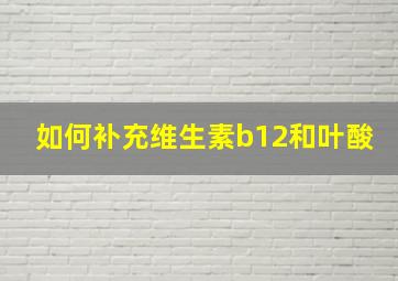 如何补充维生素b12和叶酸