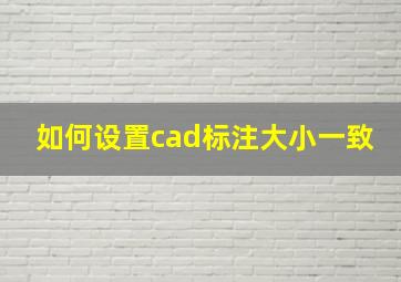 如何设置cad标注大小一致