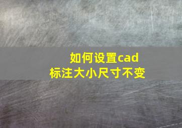 如何设置cad标注大小尺寸不变