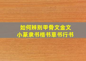 如何辨别甲骨文金文小篆隶书楷书草书行书