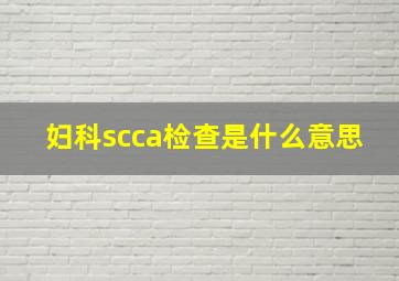 妇科scca检查是什么意思