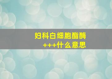 妇科白细胞酯酶+++什么意思