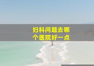 妇科问题去哪个医院好一点