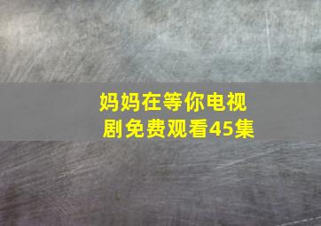 妈妈在等你电视剧免费观看45集