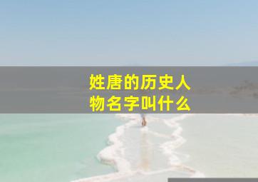 姓唐的历史人物名字叫什么