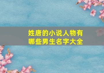 姓唐的小说人物有哪些男生名字大全