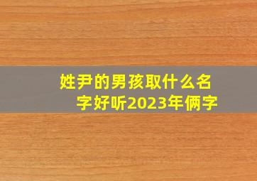 姓尹的男孩取什么名字好听2023年俩字