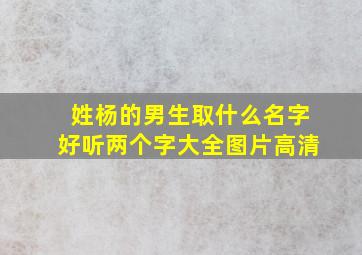 姓杨的男生取什么名字好听两个字大全图片高清