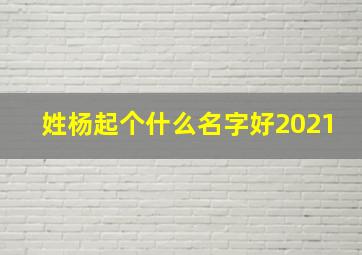 姓杨起个什么名字好2021