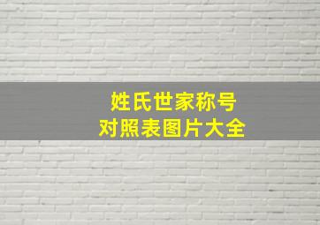 姓氏世家称号对照表图片大全