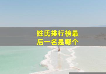 姓氏排行榜最后一名是哪个